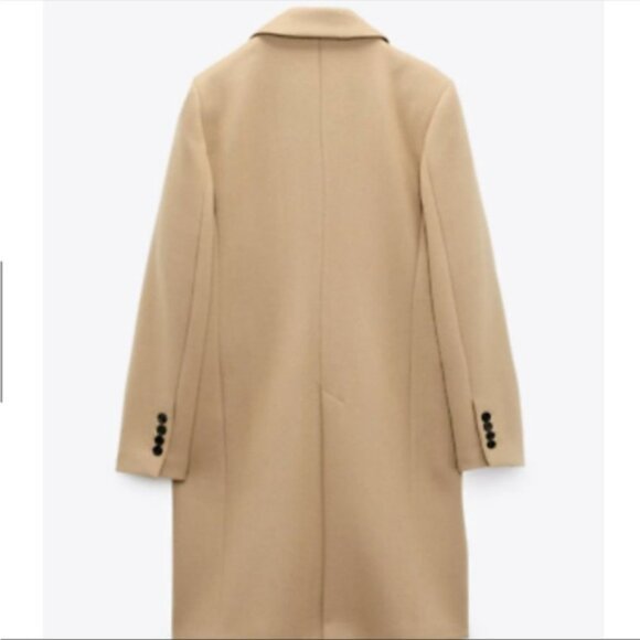 ZARA Camel Italian Wool Menswear Style Coat Jacket Small NWT NEW Blogger Fav - Picture 6 of 16